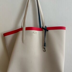 Lacoste Beige and Red Tote Bag